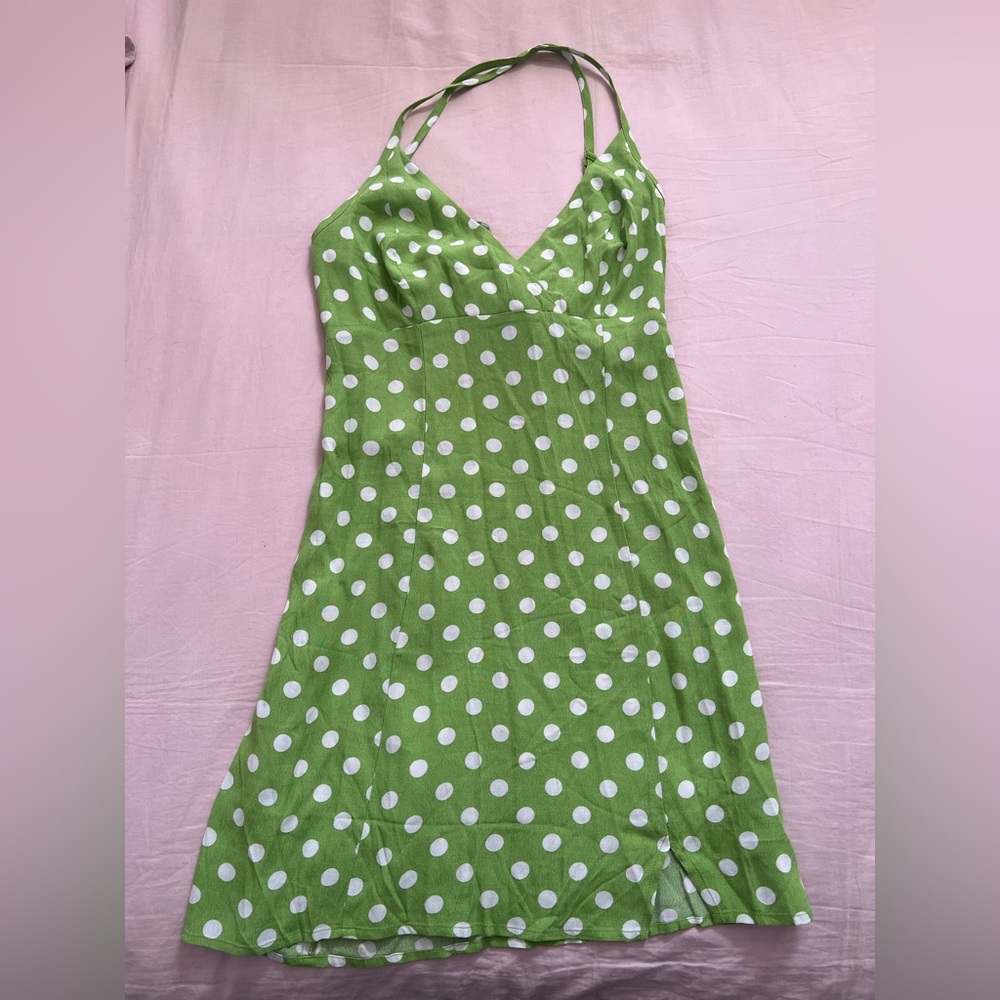 Kimchi Blue green and white Polka Dot Dress
